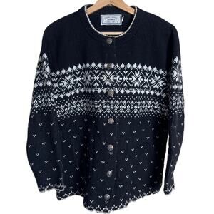 Jersild Brand Holiday Cardigan Button Front Long Sleeve Sweater Size 40